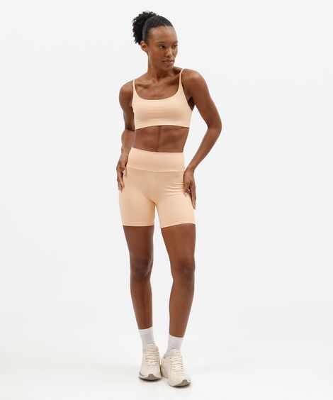 bermuda esportiva feminina cintura alta laranja