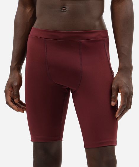 bermuda masculina esportiva de compressão vinho