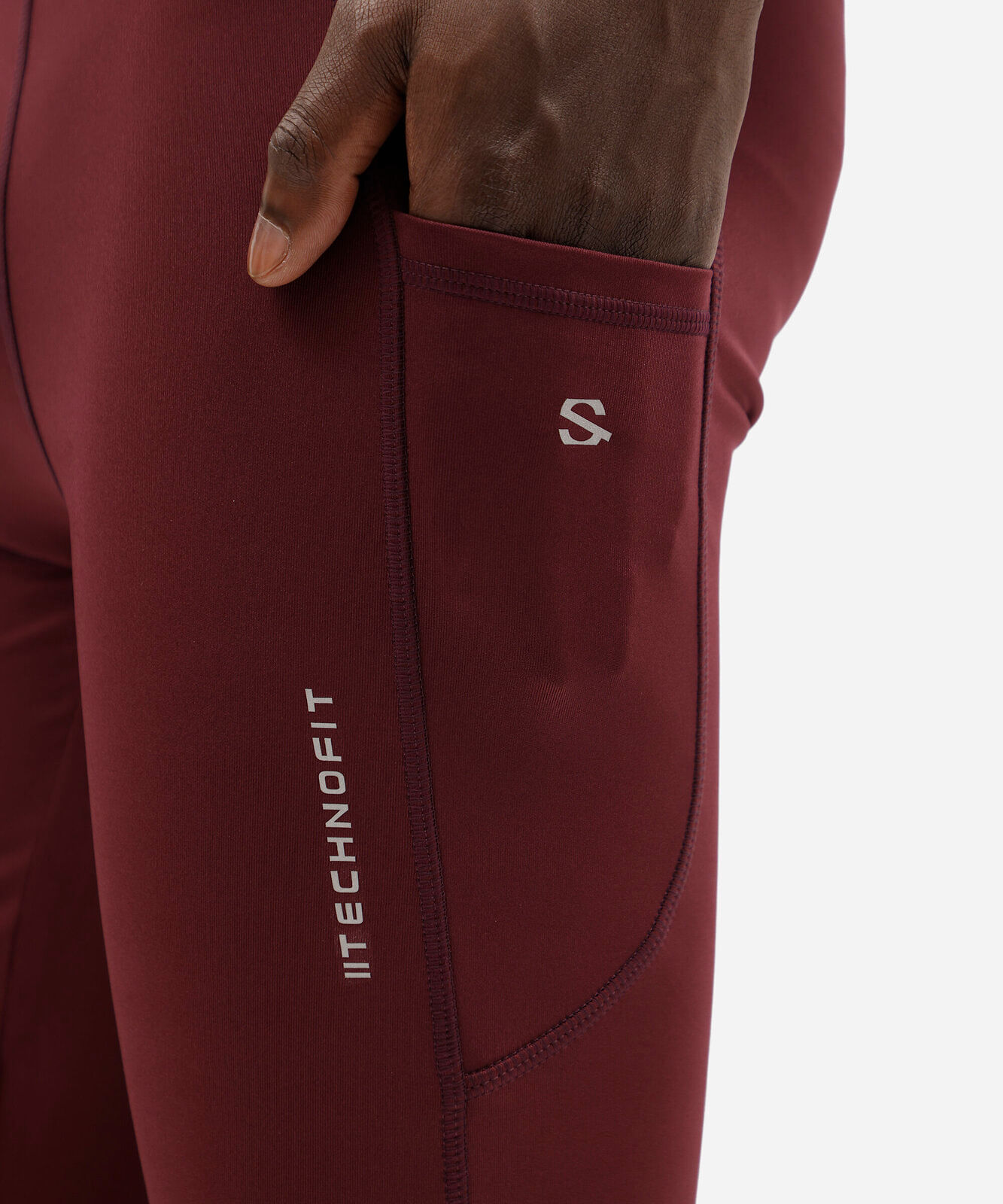 bermuda masculina esportiva de compressão vinho