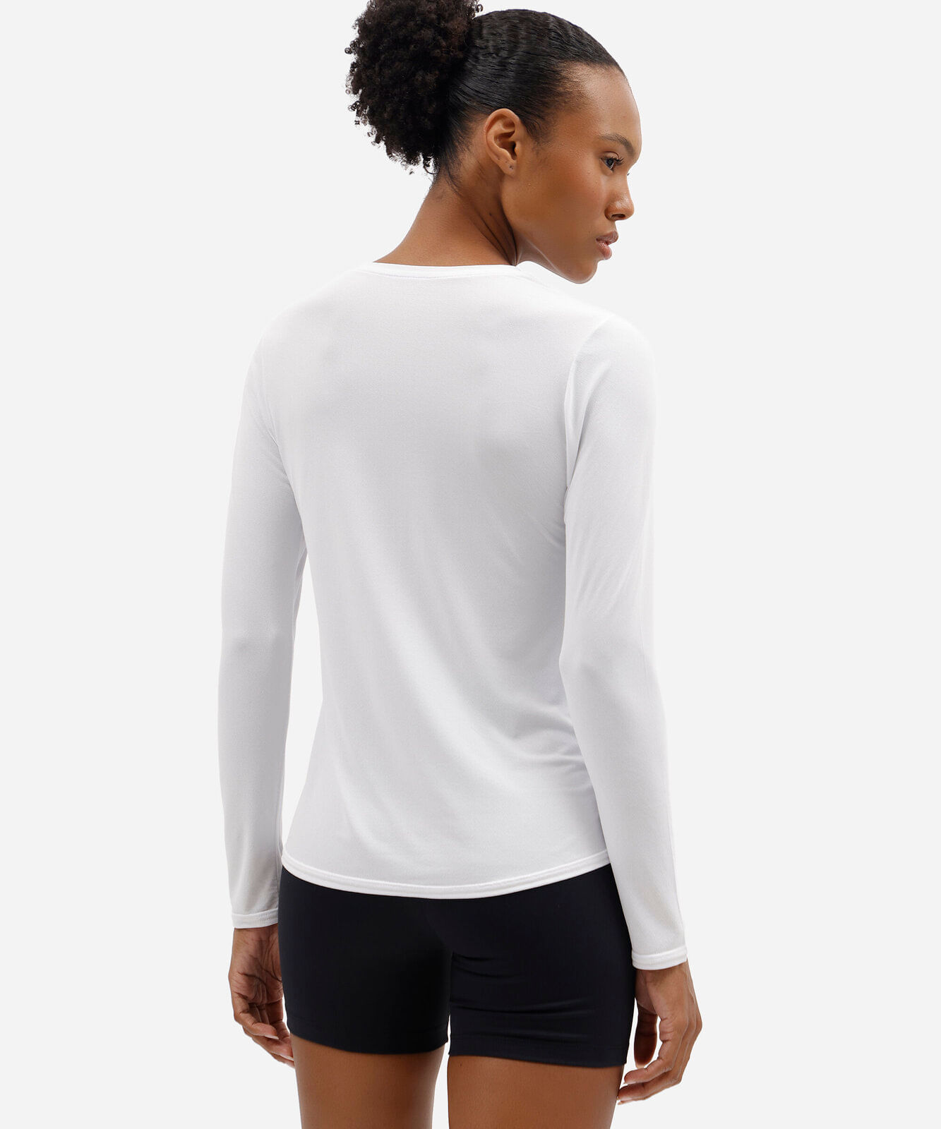 blusa feminina esportiva de poliamida manga longa branca
