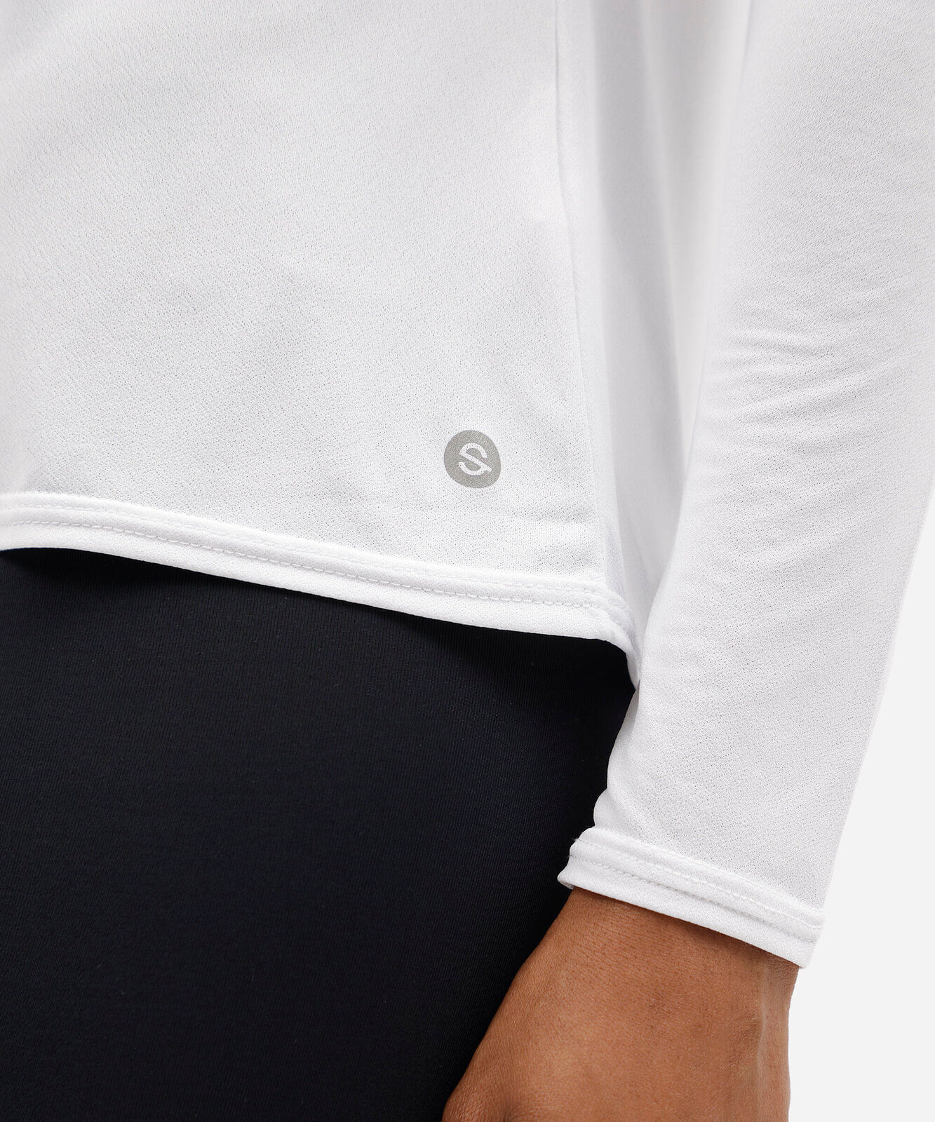 blusa feminina esportiva de poliamida manga longa branca