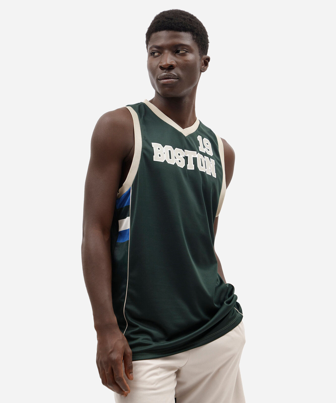 regata esportiva masculina gola v estampada verde