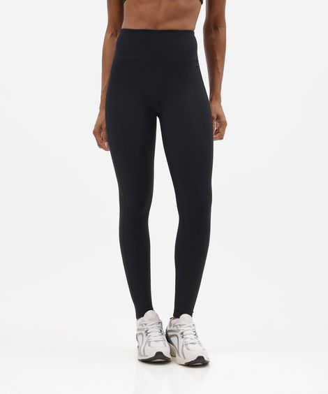calça legging feminina esportiva canelada preta
