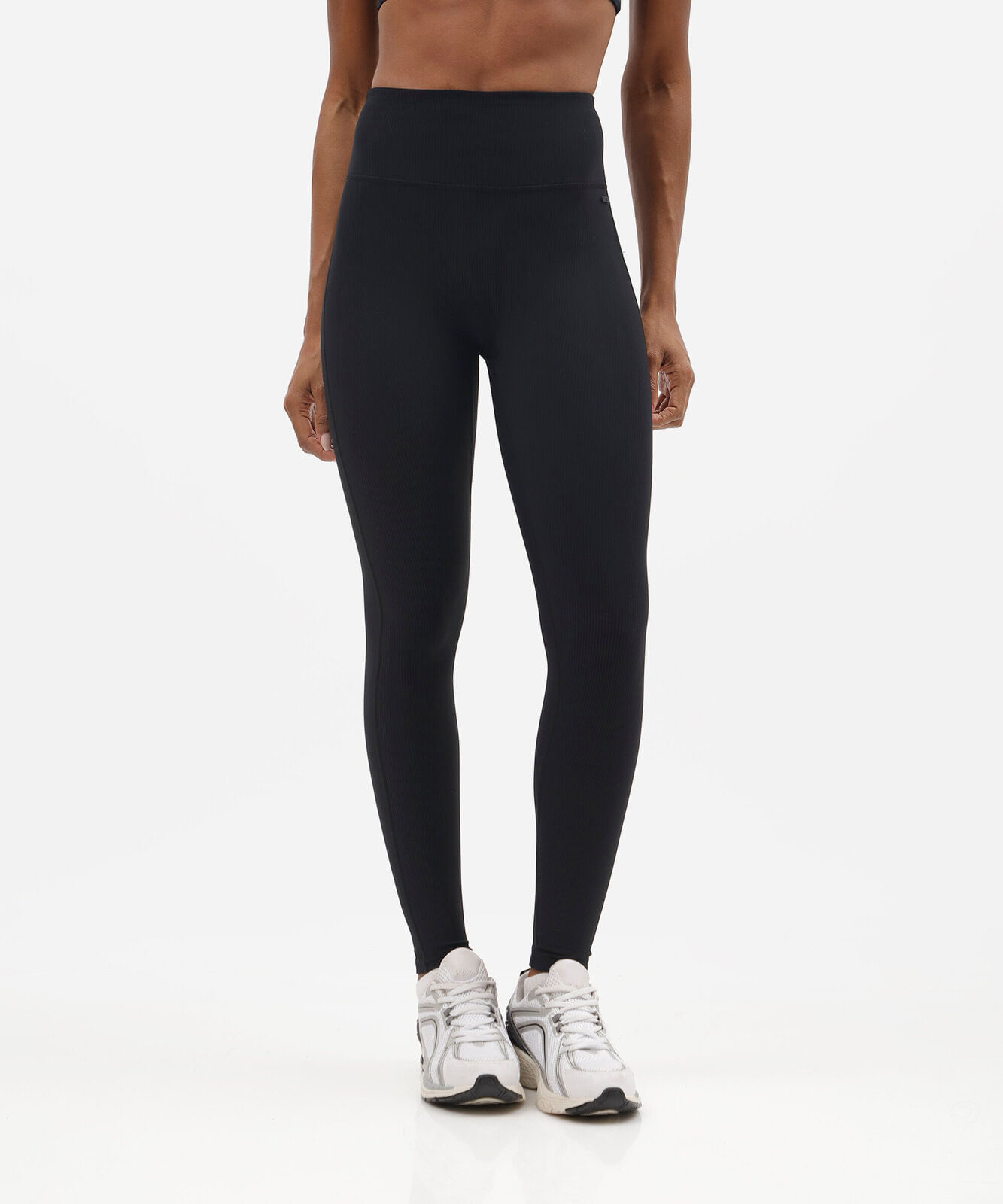 calça legging feminina esportiva canelada preta