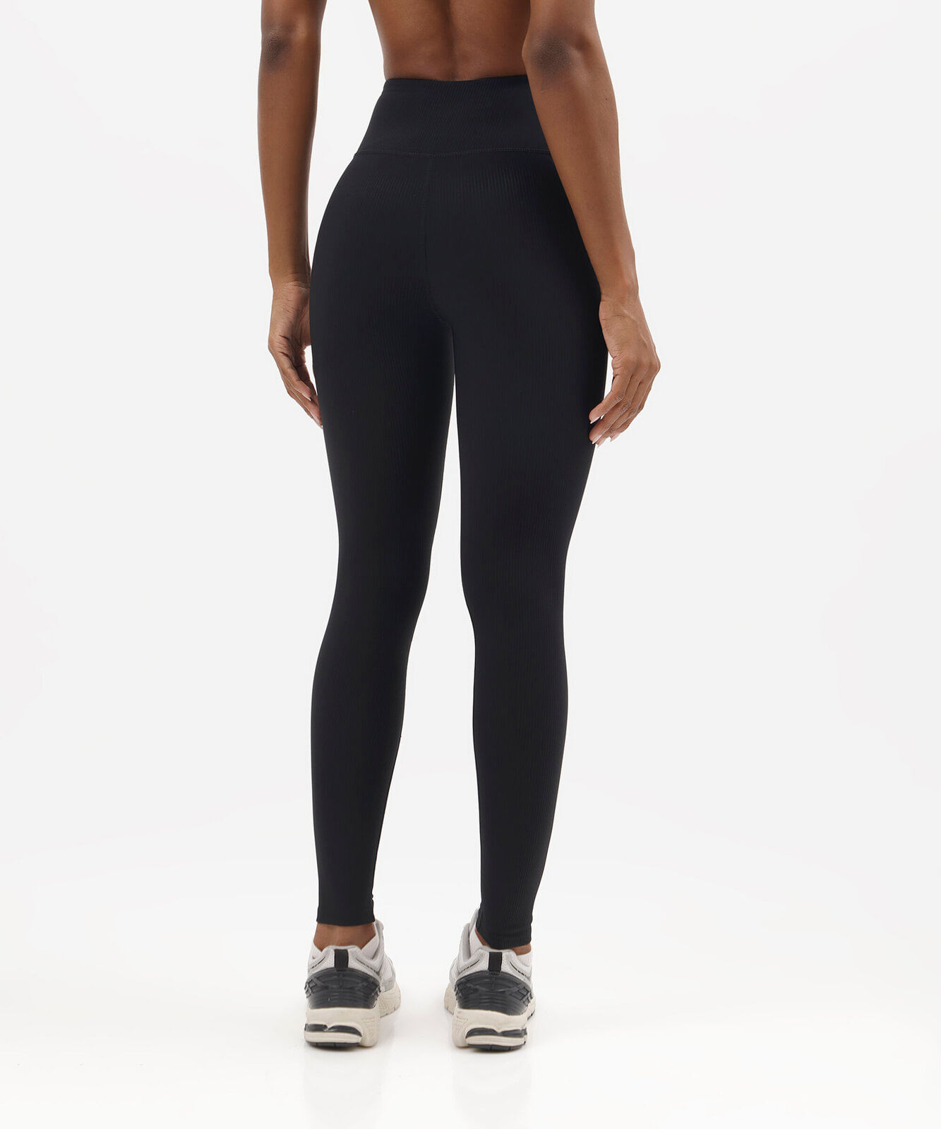 calça legging feminina esportiva canelada preta