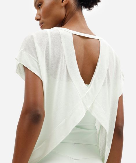 blusa feminina esportiva com recorte verde