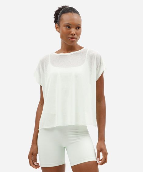 blusa feminina esportiva com recorte verde