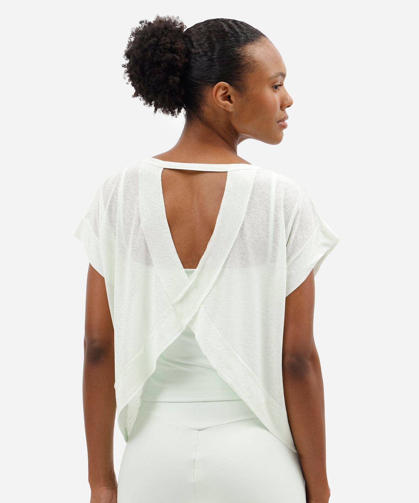 blusa feminina esportiva com recorte verde