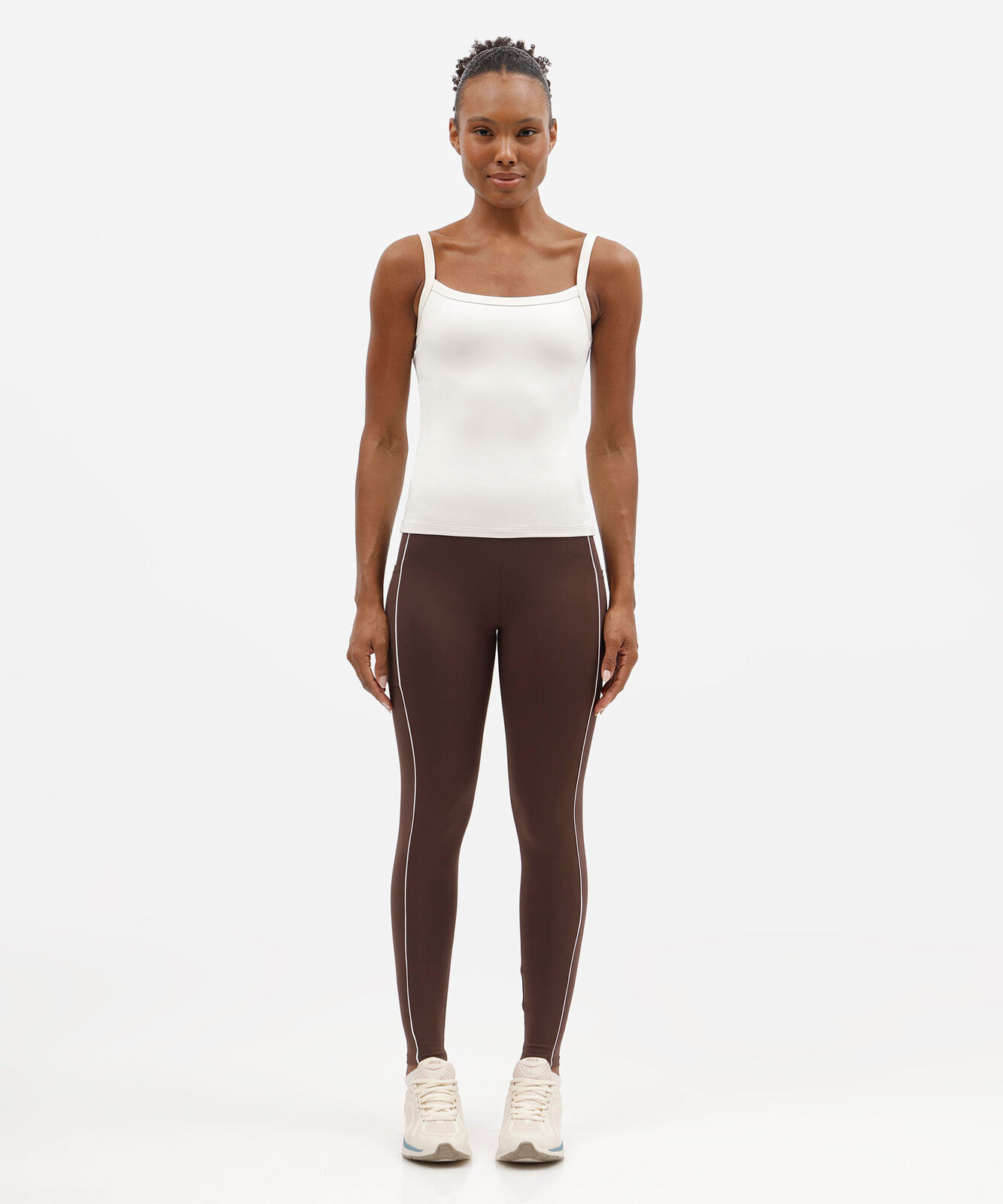 calça legging com bolsos esportiva marrom
