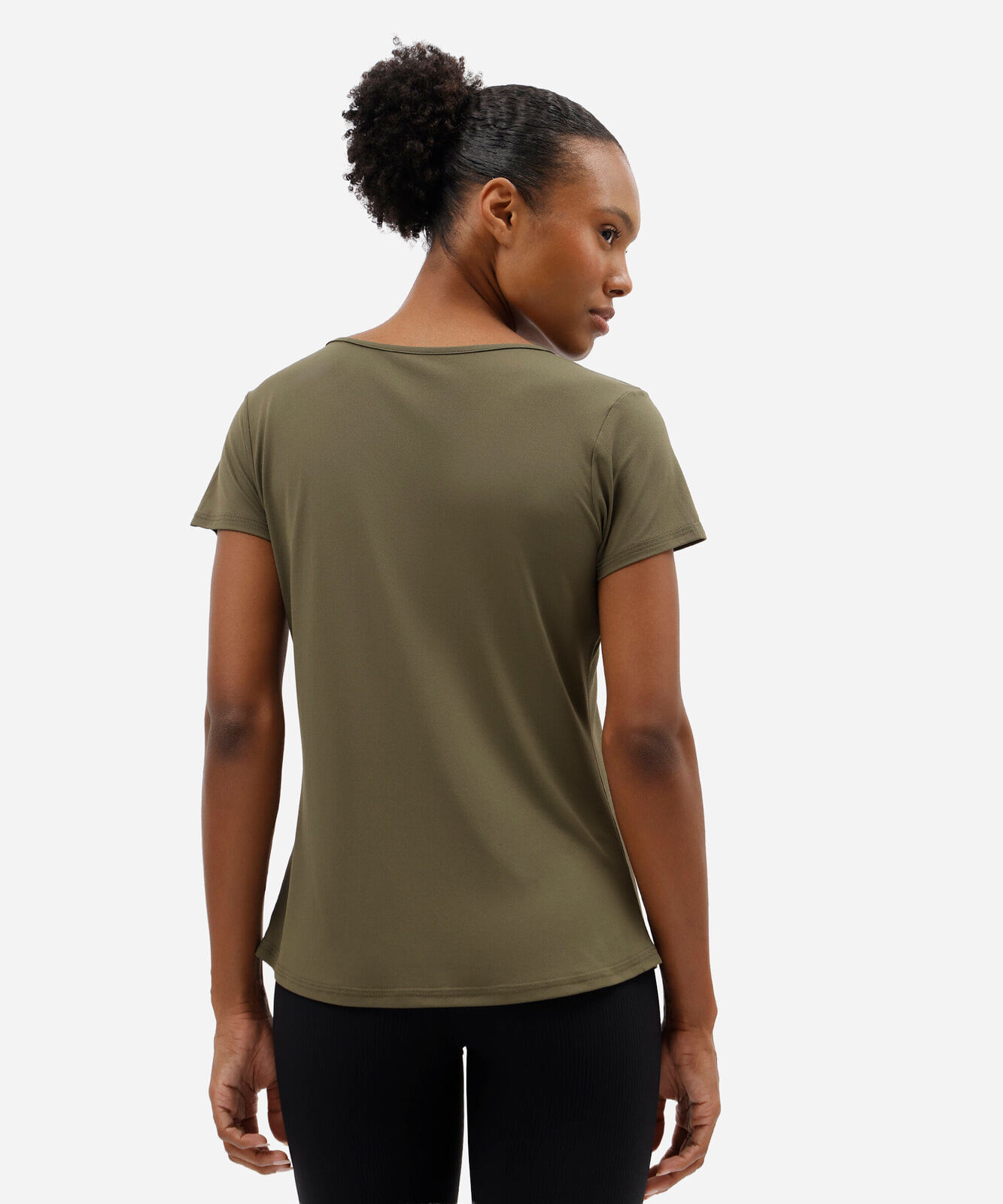 camiseta feminina esportiva decote v verde