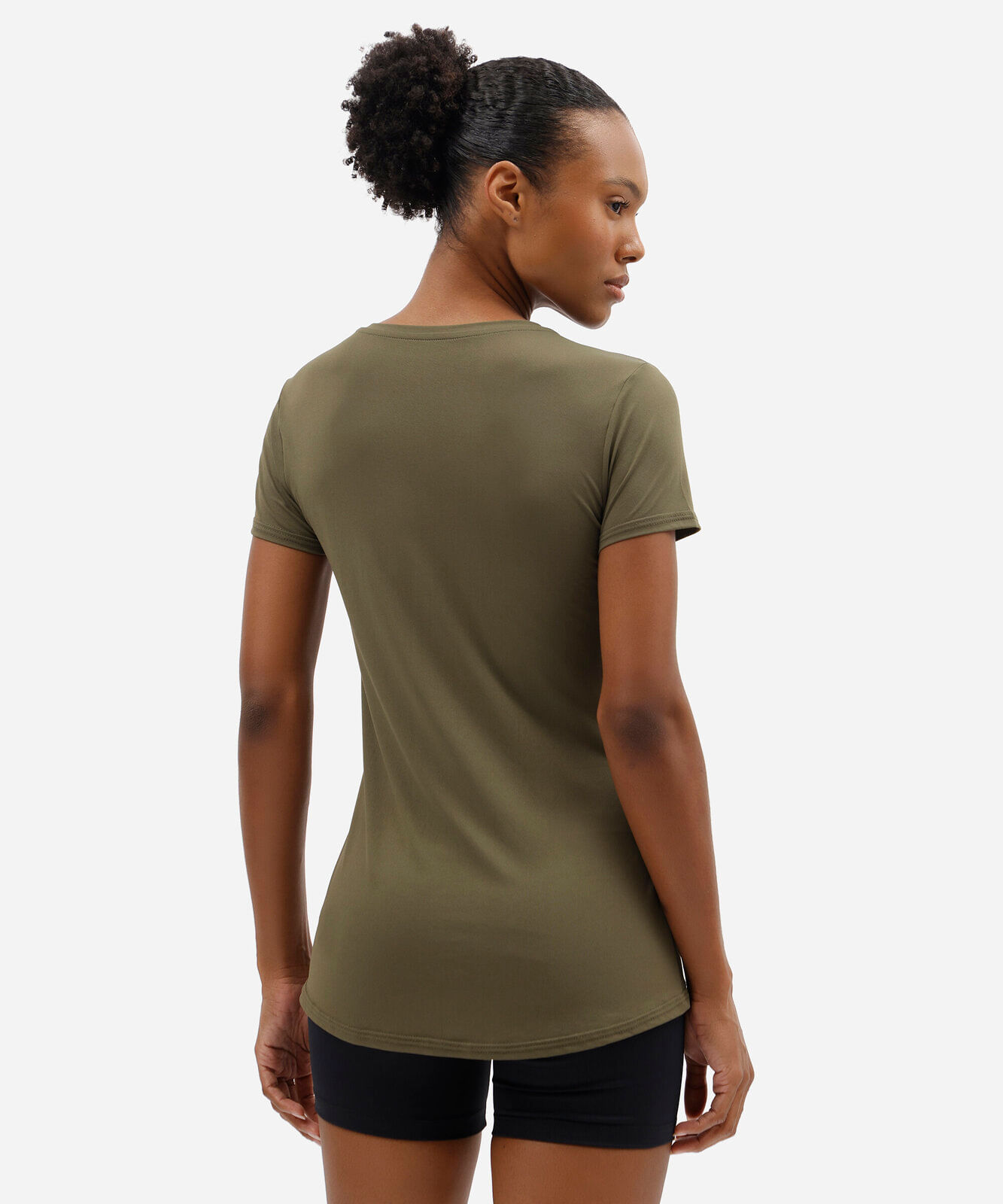 camiseta esportiva feminina de poliamida manga curta verde