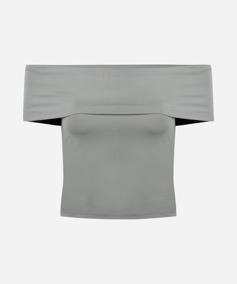 blusa juvenil ombro a ombro de poliamida verde