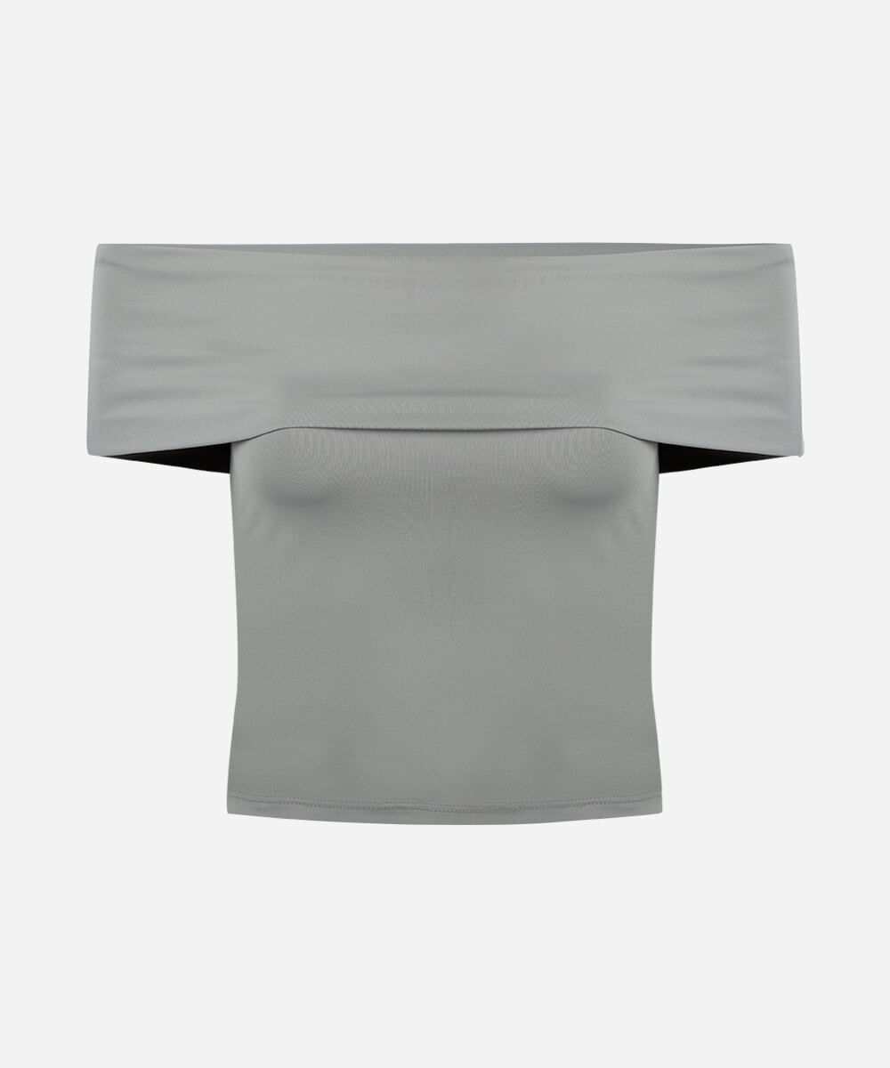 blusa juvenil ombro a ombro de poliamida verde