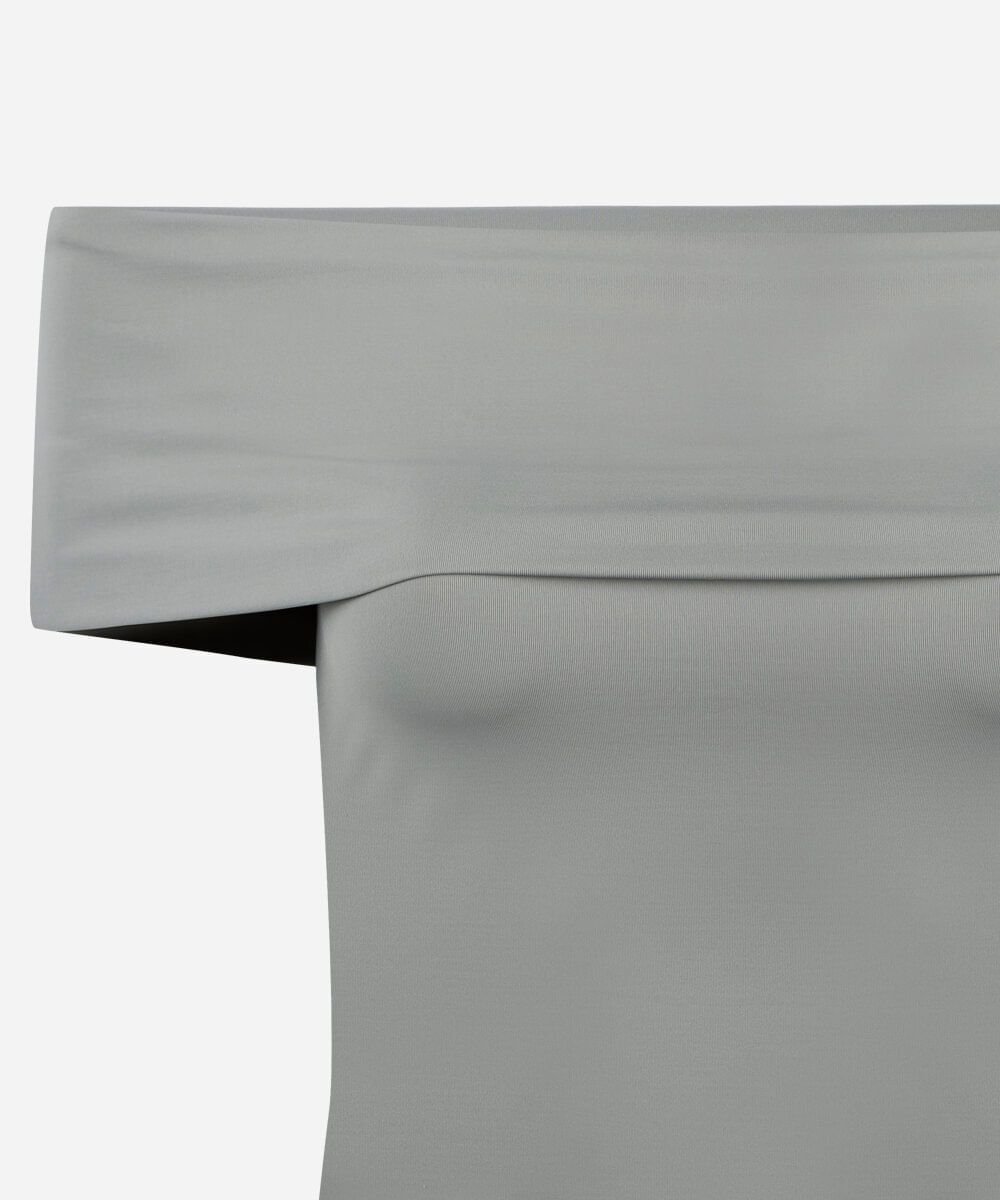 blusa juvenil ombro a ombro de poliamida verde