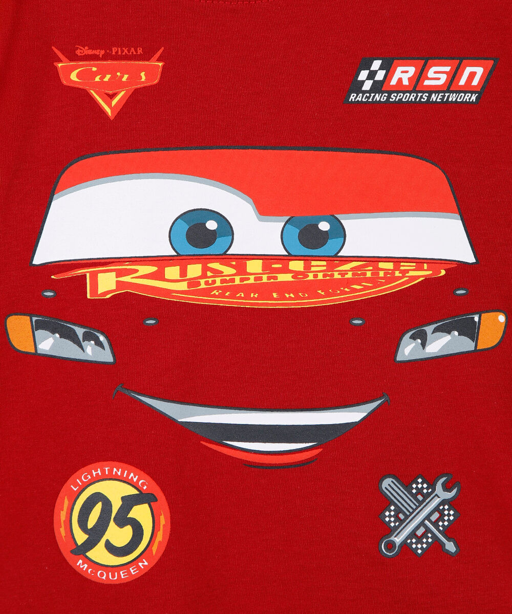pijama curto infantil de algodão carros vermelho