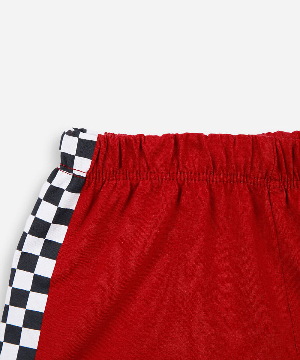 pijama curto infantil de algodão carros vermelho