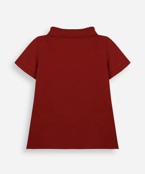 polo infantil de algodão bordado homem aranha vinho