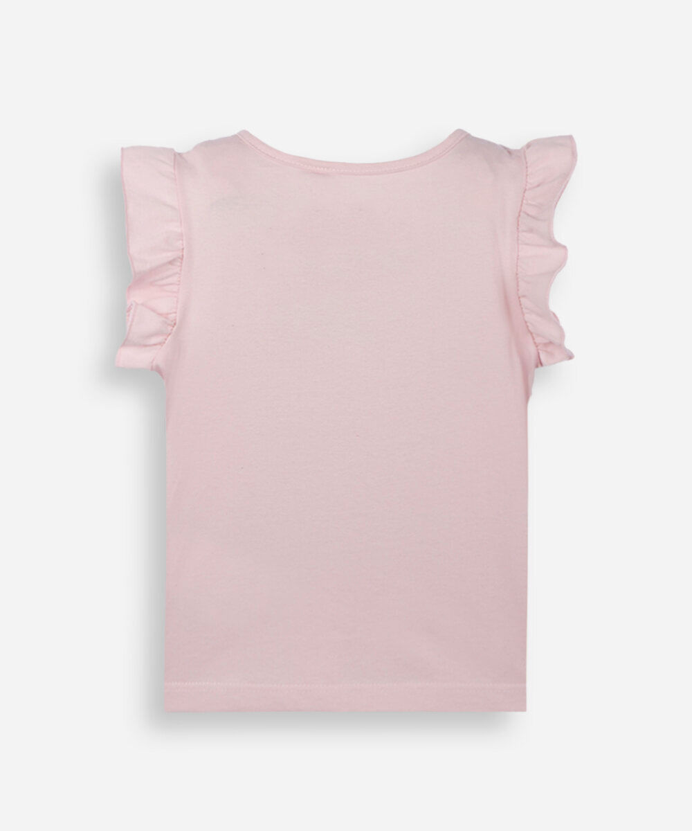 blusa infantil de algodão com bordado de paetê hello kitty rosa