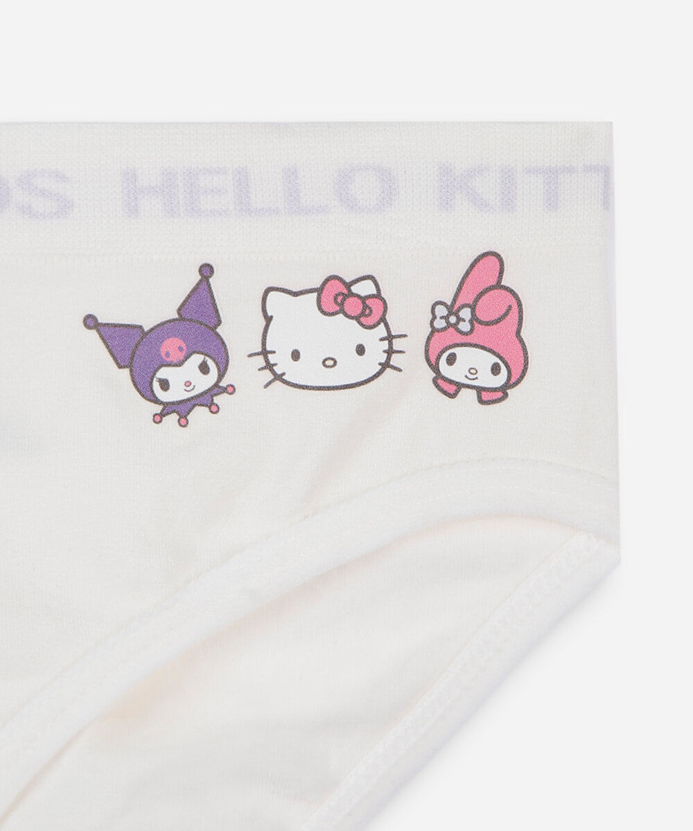 kit de 2 calcinhas infantis sem costura hello kitty colorido