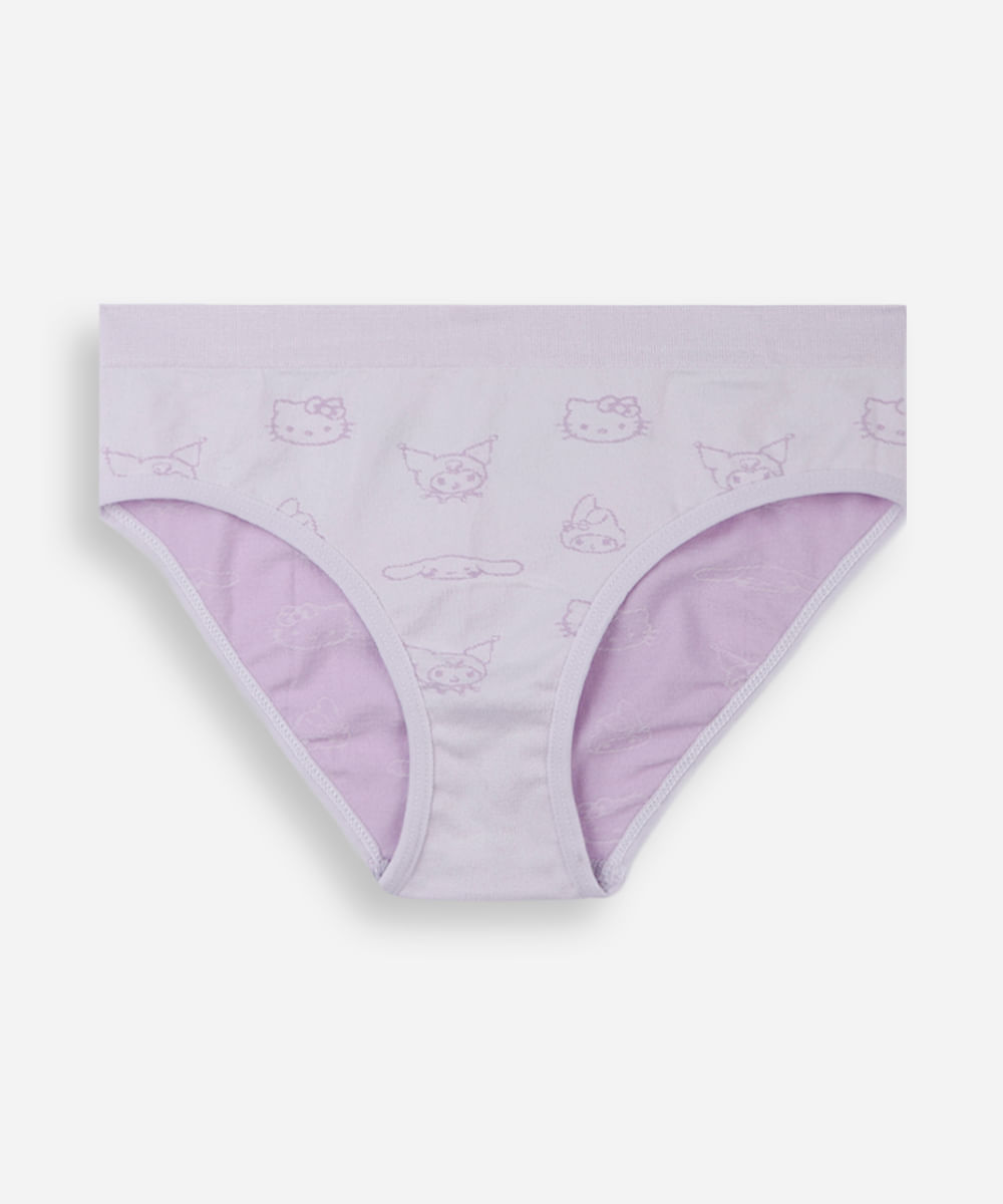 kit de 2 calcinhas infantis sem costura hello kitty colorido