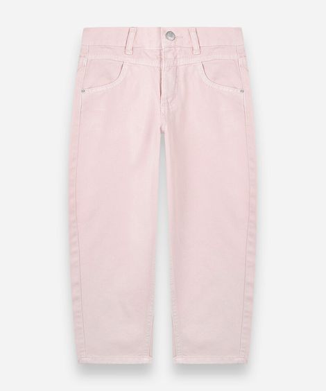 calça balloon infantil de sarja rosa