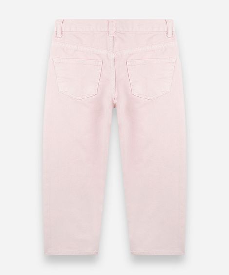 calça balloon infantil de sarja rosa