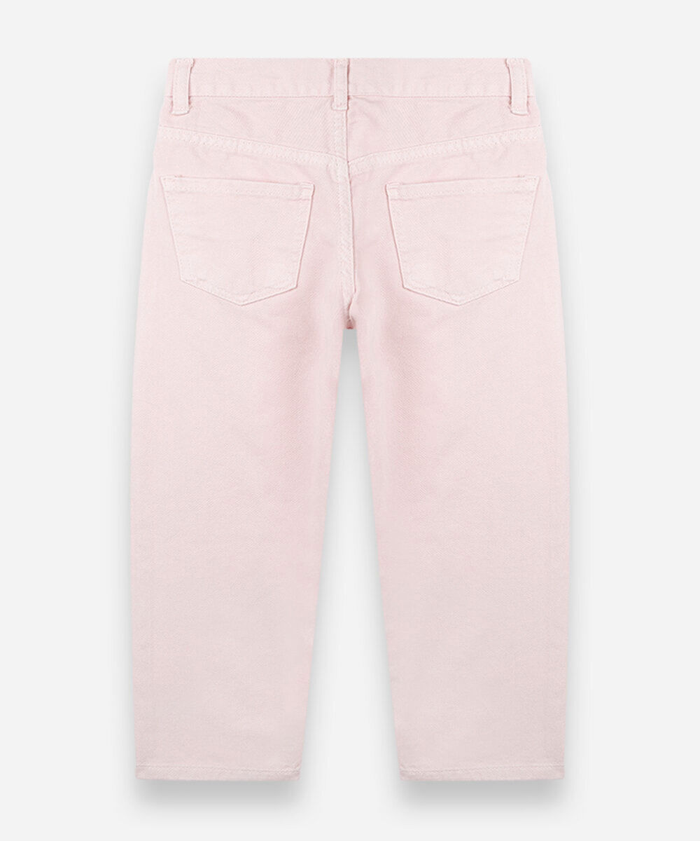 calça balloon infantil de sarja rosa
