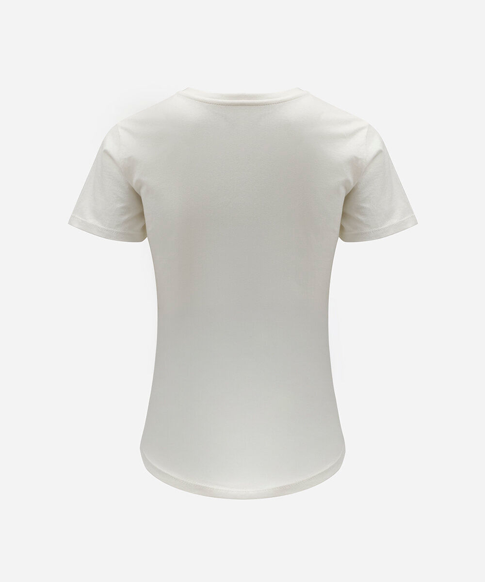 camiseta feminina de algodão manga curta demon slayer off white