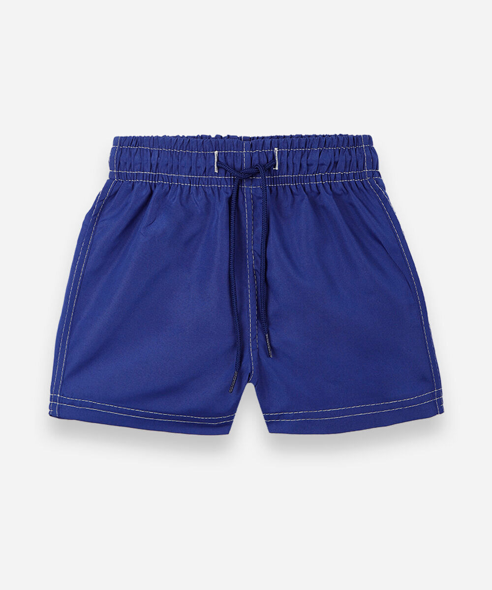 short boardshort infantil cós elástico azul