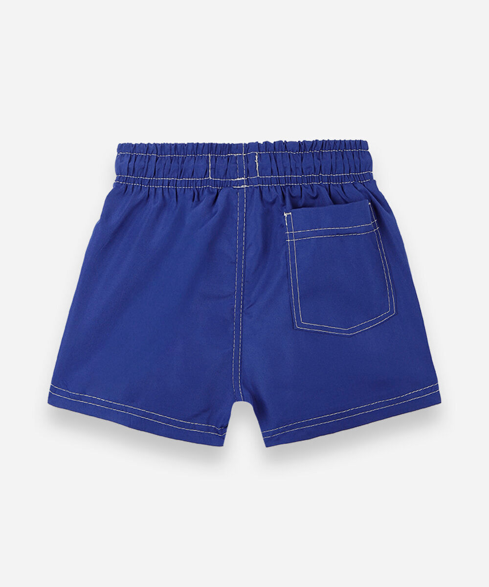 short boardshort infantil cós elástico azul