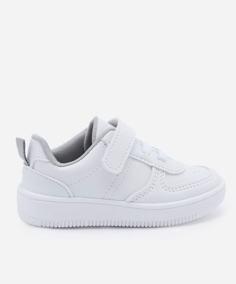 tênis infantil cano baixo com velcro branco