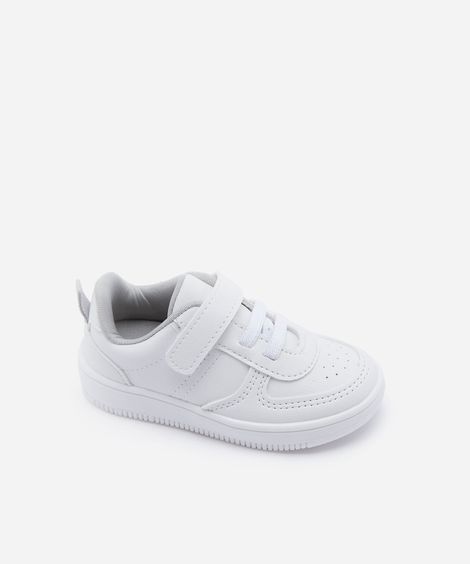 tênis infantil cano baixo com velcro branco