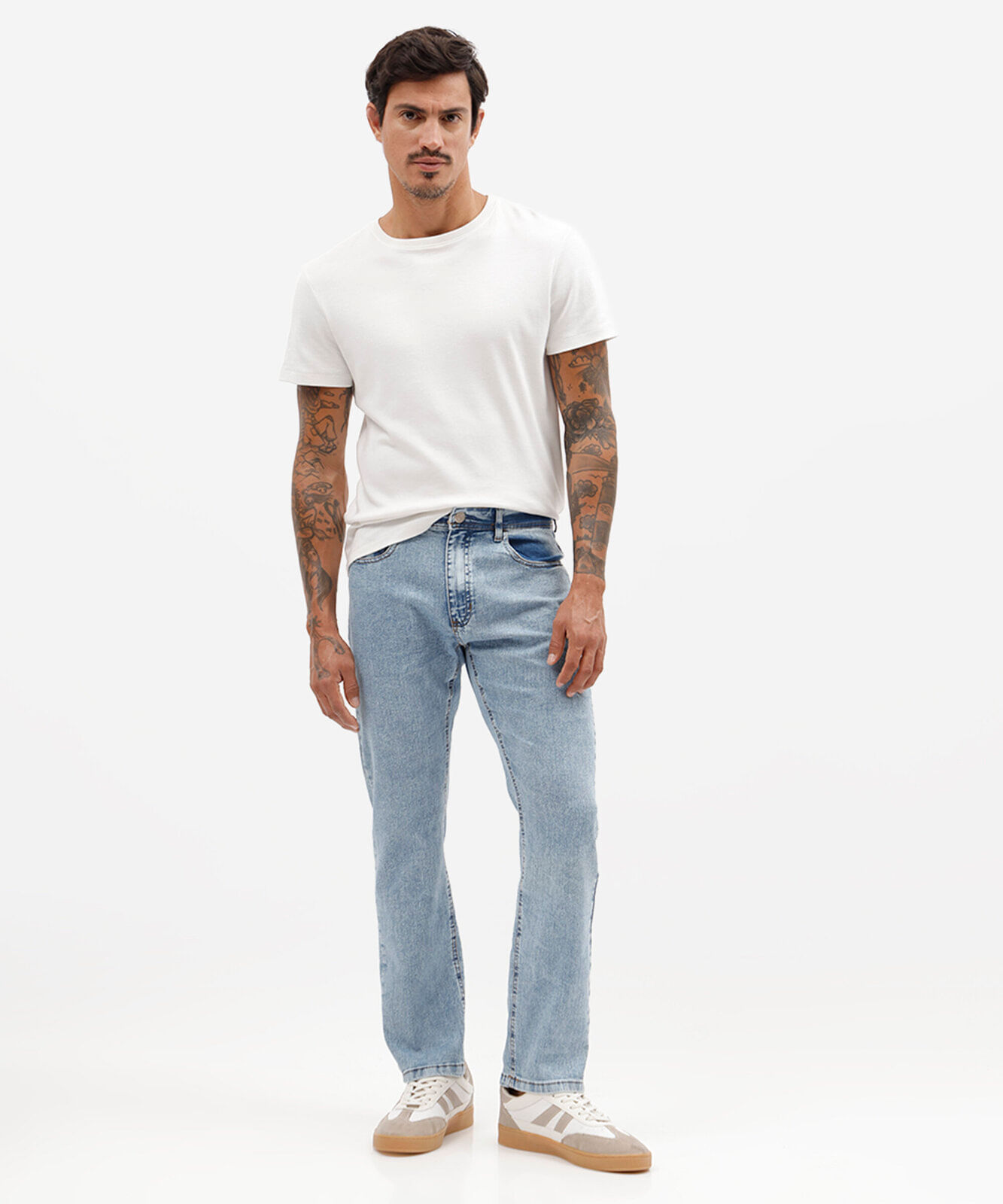 calça slim masculina jeans azul