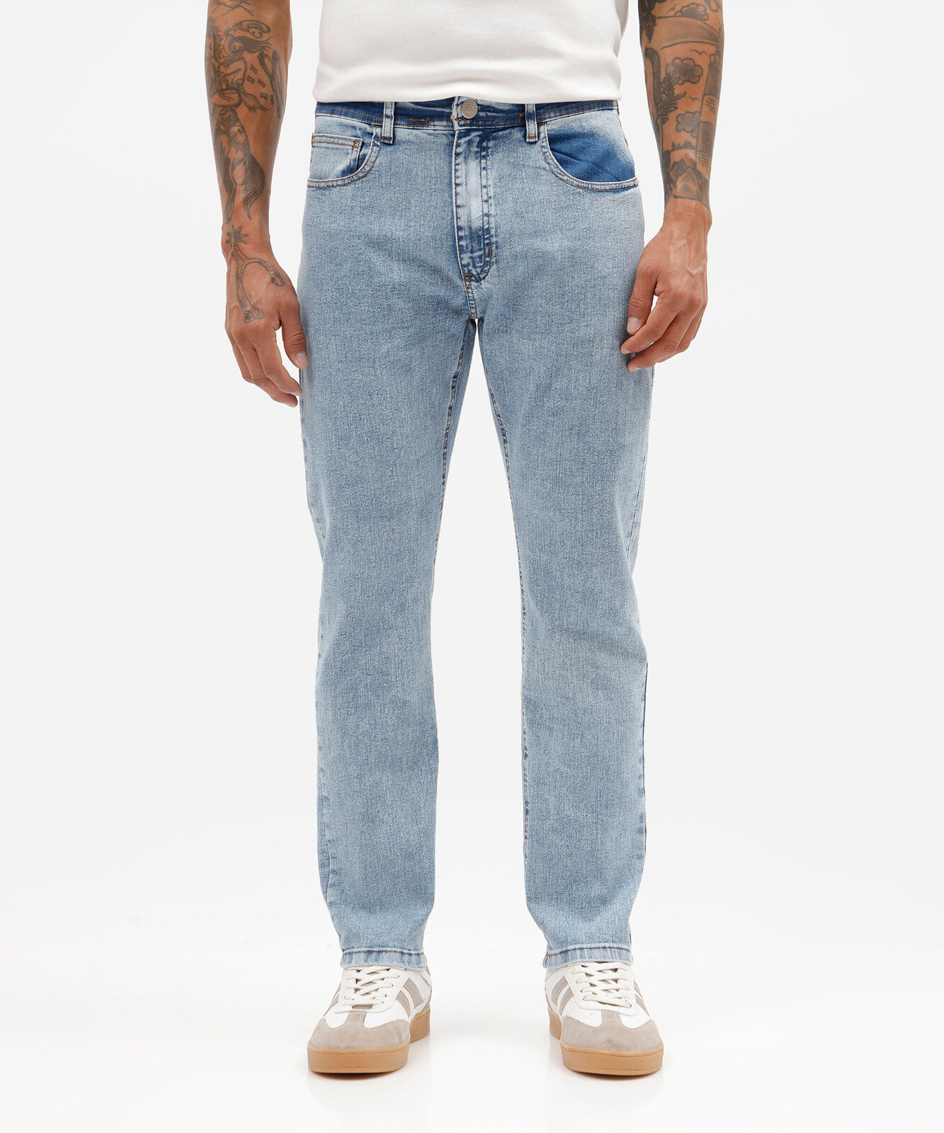 calça slim masculina jeans azul