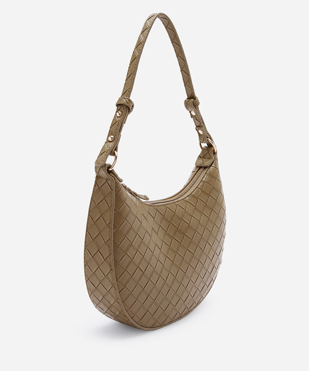 bolsa baguete tressê verde
