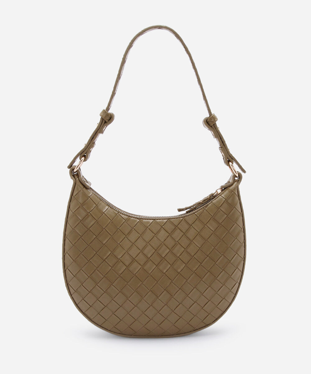 bolsa baguete tressê verde