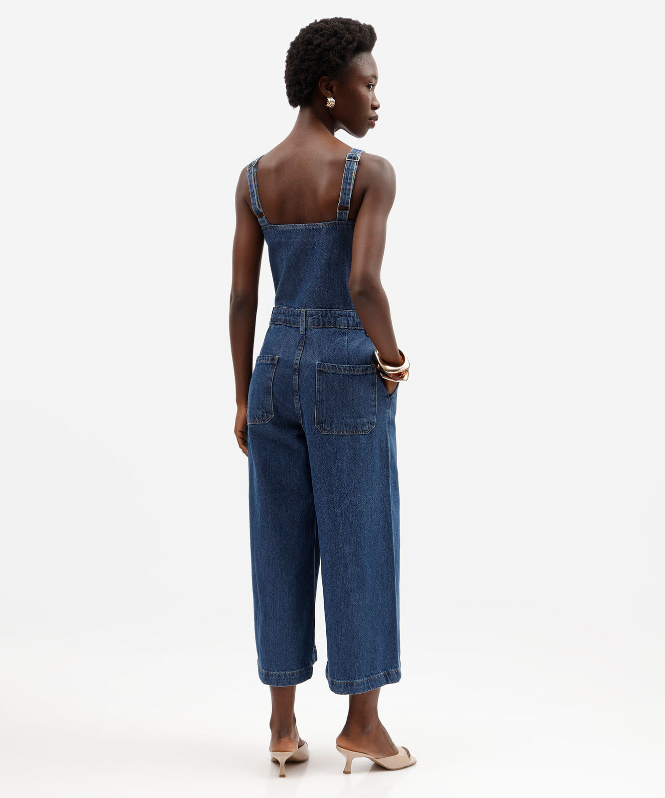 macacão pantacourt feminino jeans azul