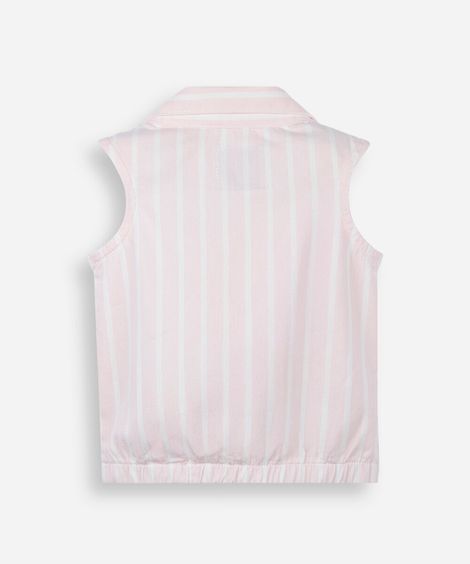 blusa infantil de sarja listrada rosa