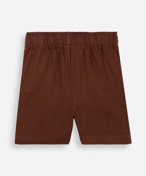 kit de 2 shorts infantis de sarja cós elástico colorido