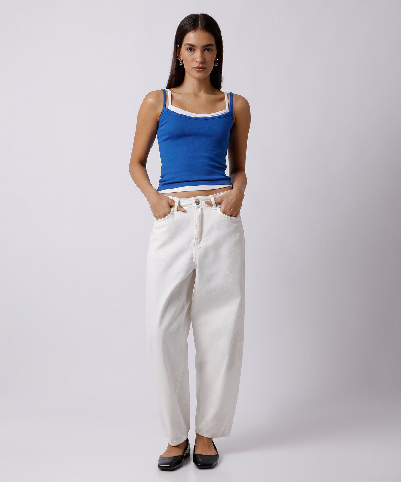 calça balloon feminina jeans mindset off white