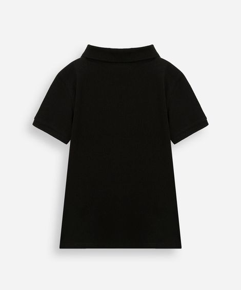 polo de algodão infantil âncora preta