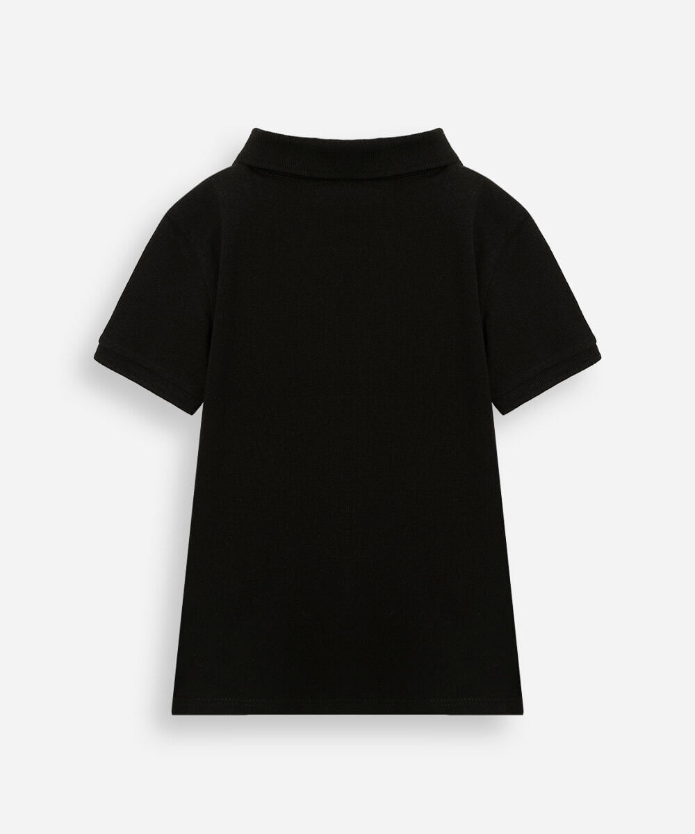 polo de algodão infantil âncora preta
