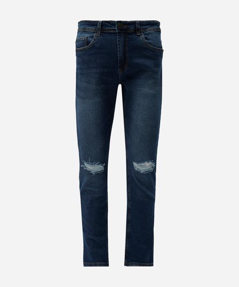 calça skinny masculina jeans destroyed azul
