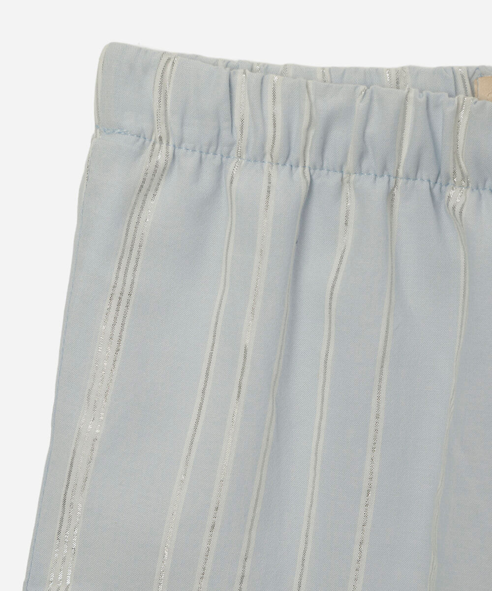 conjunto curto infantil de algodão com lurex listrado azul