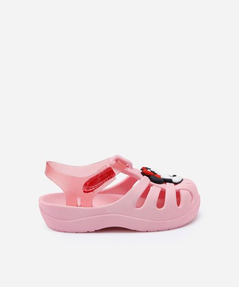 babuche infantil minnie grendene rosa