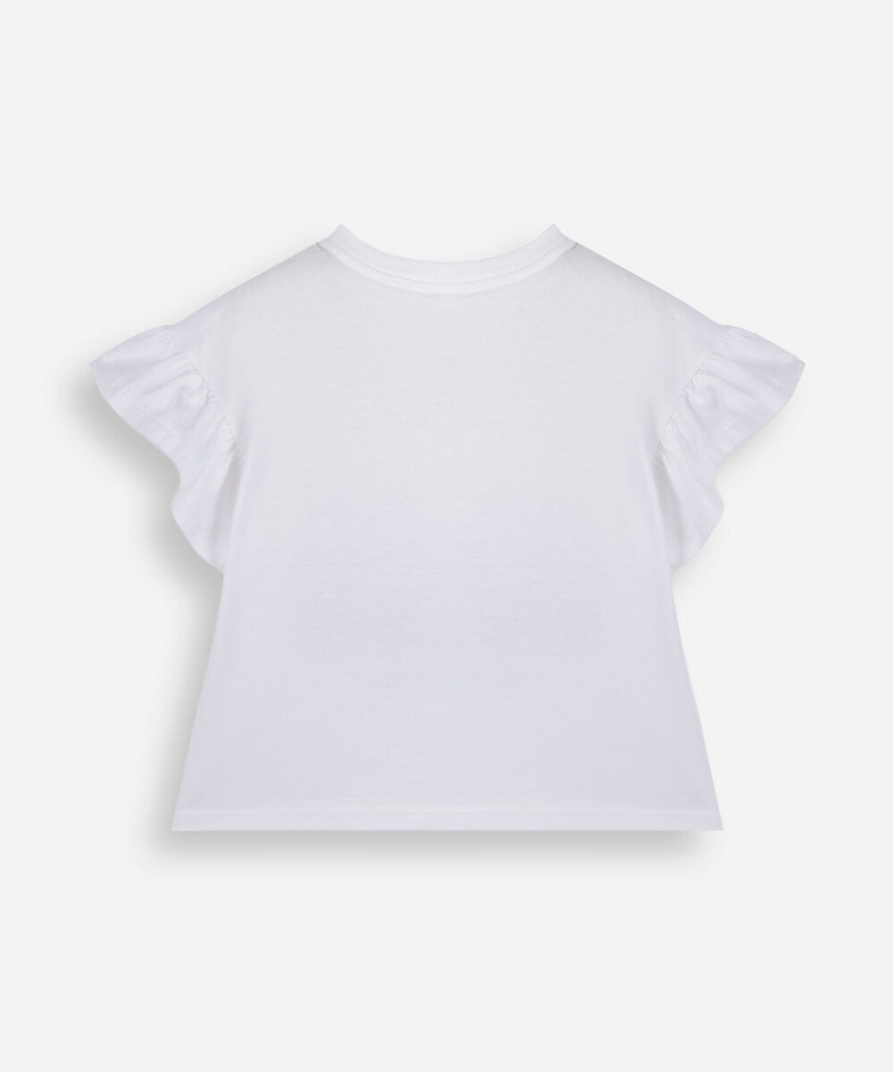 blusa infantil de algodão manga curta hello kitty off white