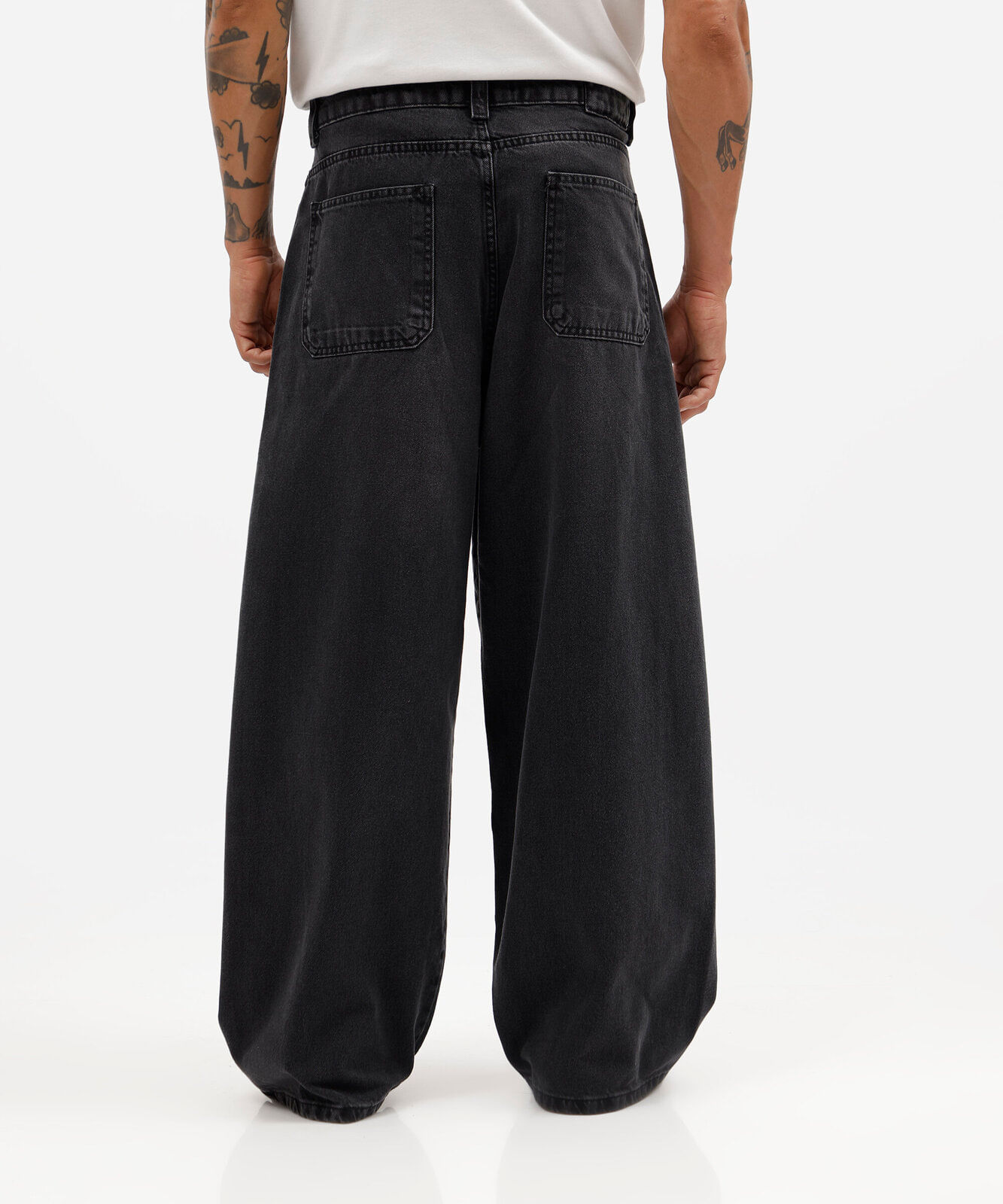 calça masculina mega baggy jeans preta