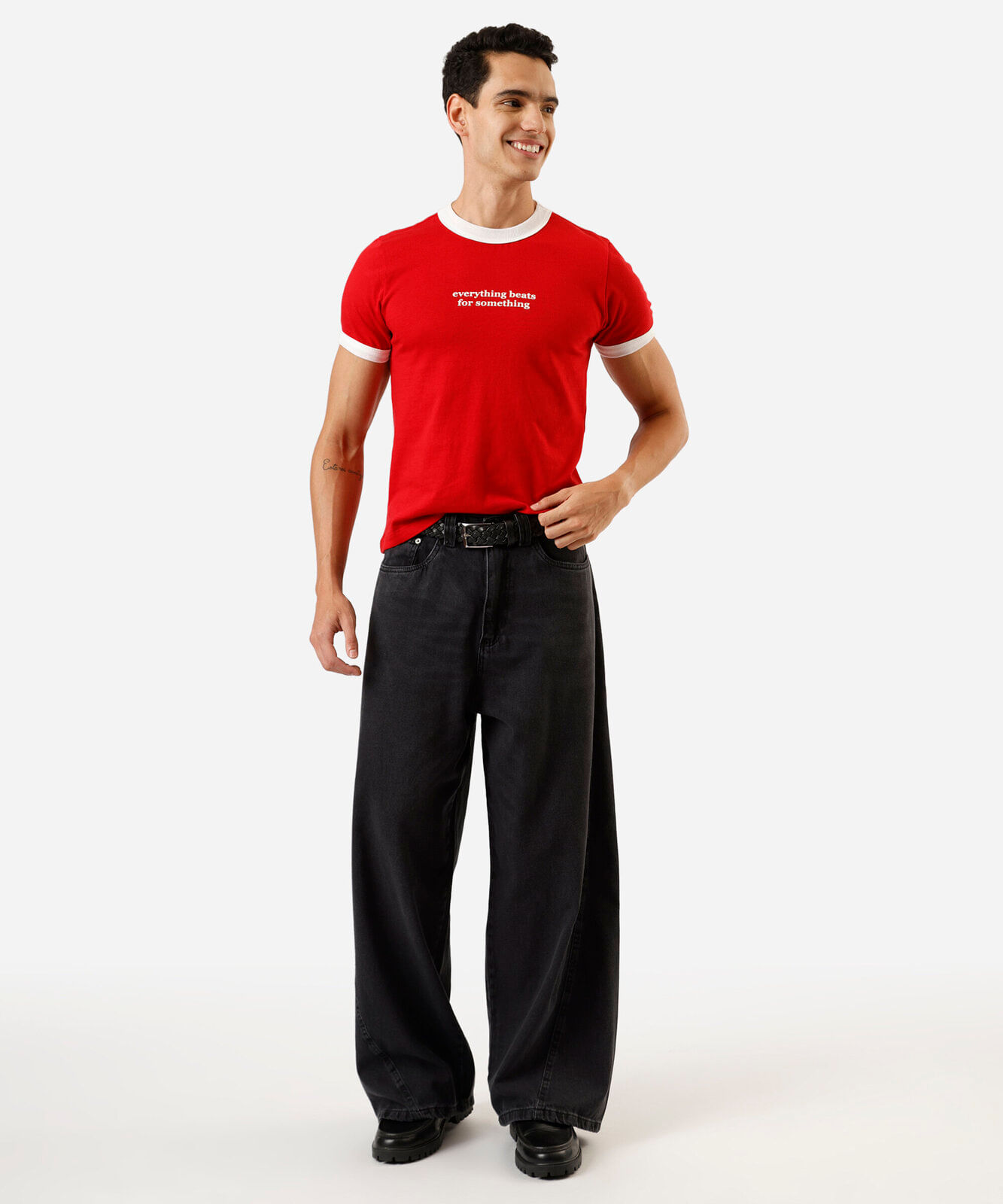 calça masculina mega baggy jeans preta