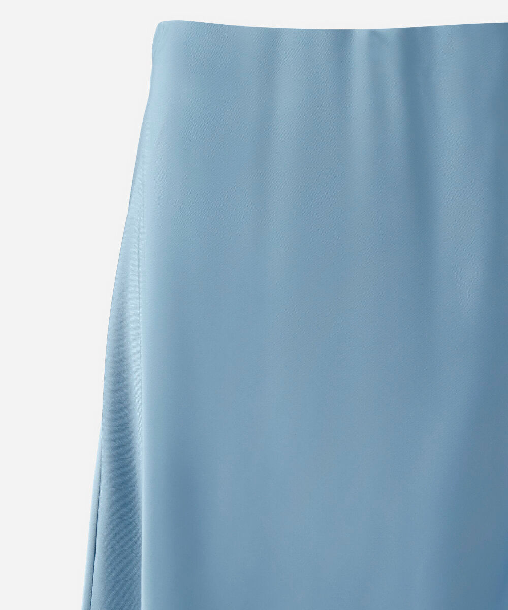 saia midi feminina acetinada azul