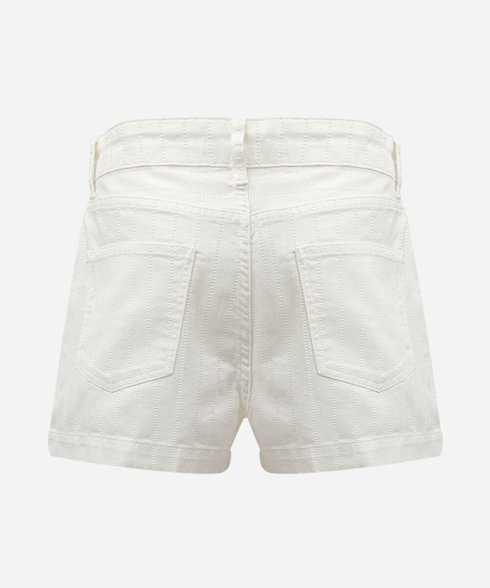 short mom feminino de sarja cintura alta off white